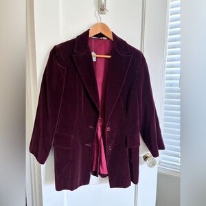 Koret Deep Burgundy Velvet Blazer